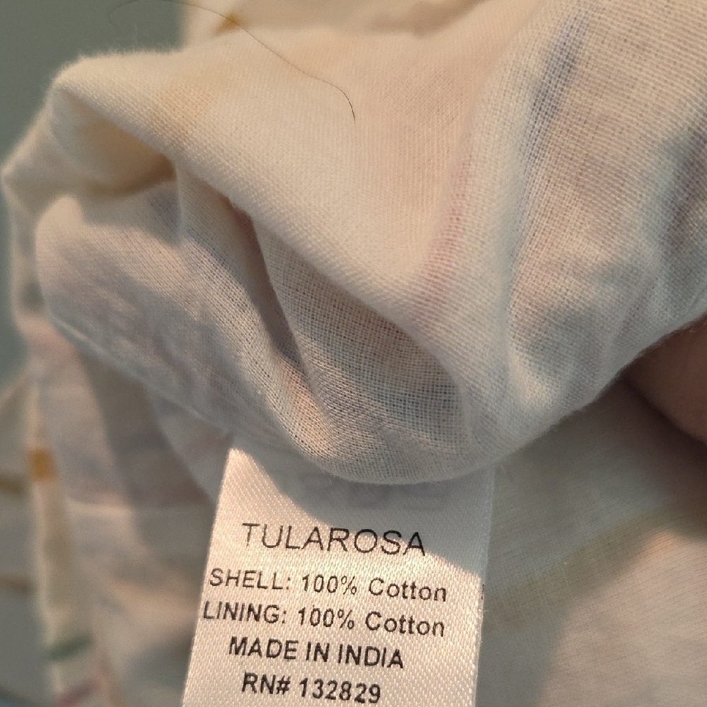 Tularosa Cait Mini Dress Ruffled Marshmallow With Metallic Stripes Size Small - Picture 9 of 14